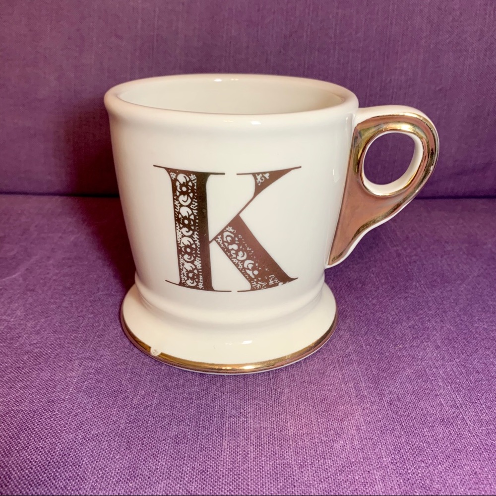 💛 Gold and White Monogrammed Anthropologie Mug - Picture 9 of 10